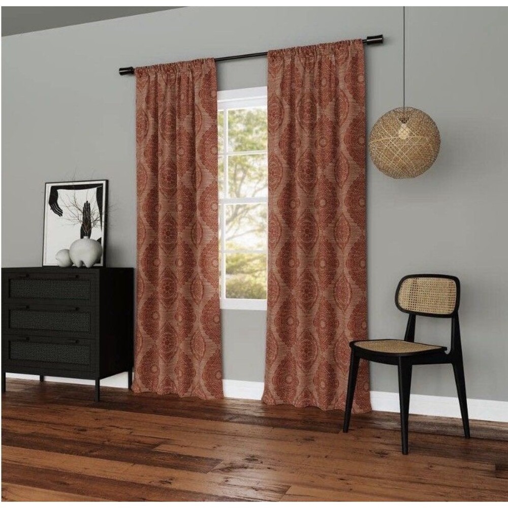 2 PCs Sun Zero Sintra Medallion Russet 40"x84" Polyester 100% Blackout New - Picture 5 of 16